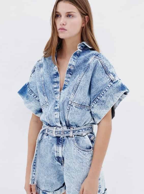 Womenswear — washed denim romper