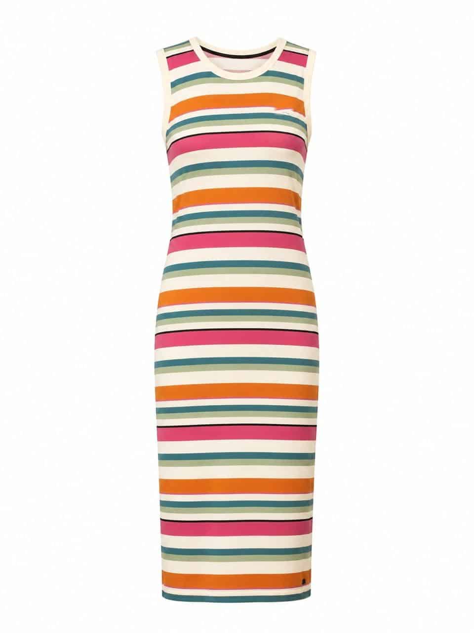Womenswear — multicolour striped midi dress